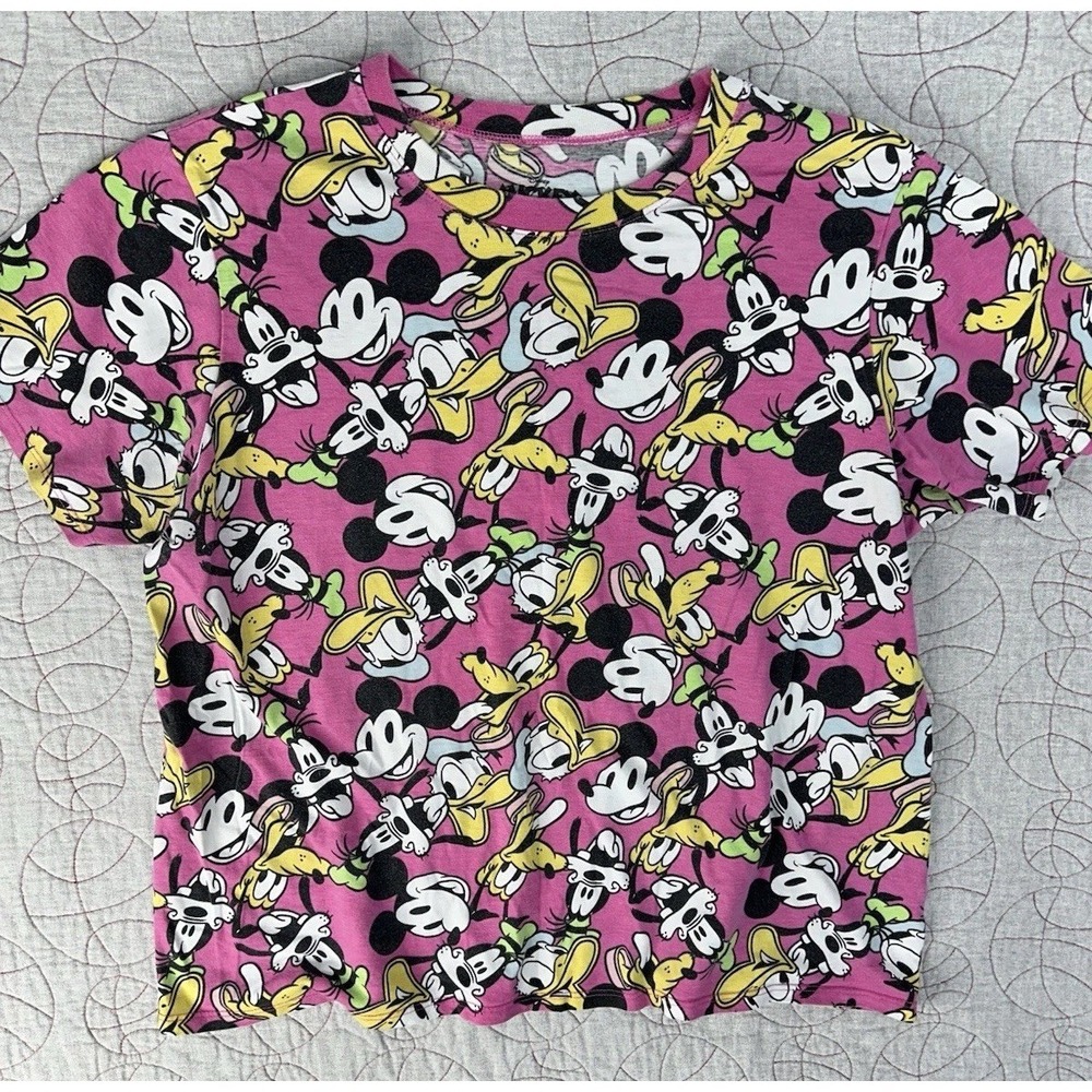 Disney Mickey & Friends AOP Short Sleeve Shirt Pink / Women's‎ 2X